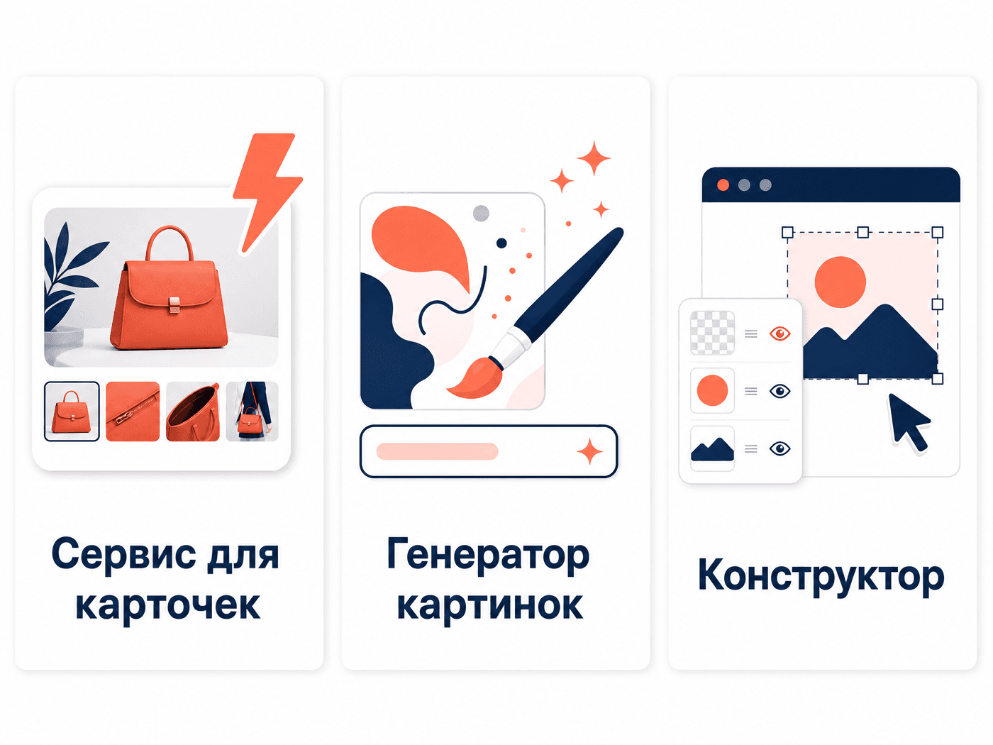 Три подхода к созданию карточек товара: сервис для карточек, генератор картинок, конструктор